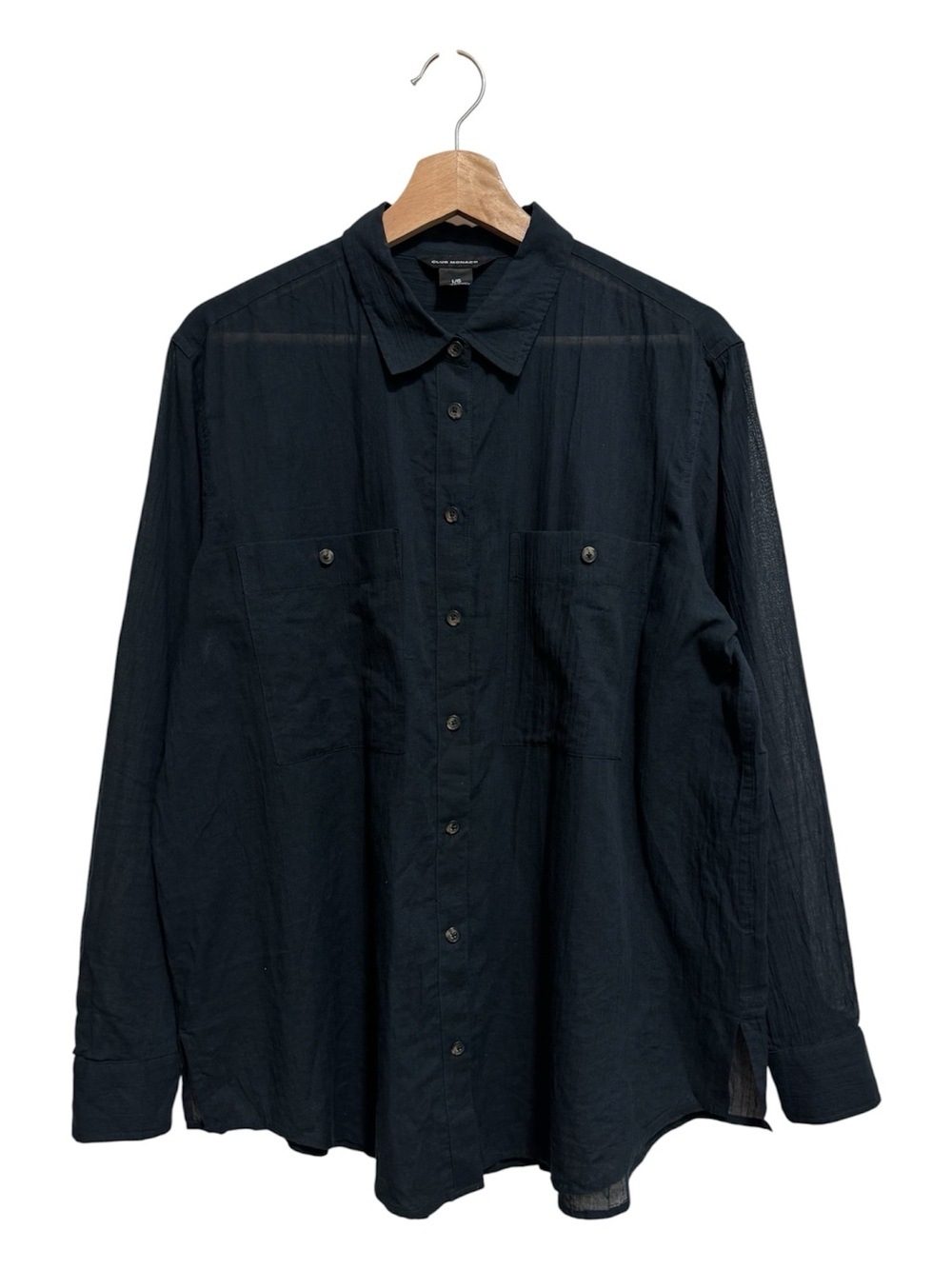 Club Monaco Cotton Lightweight Relaxed Fit Button Down Shirt Blouse Women Large